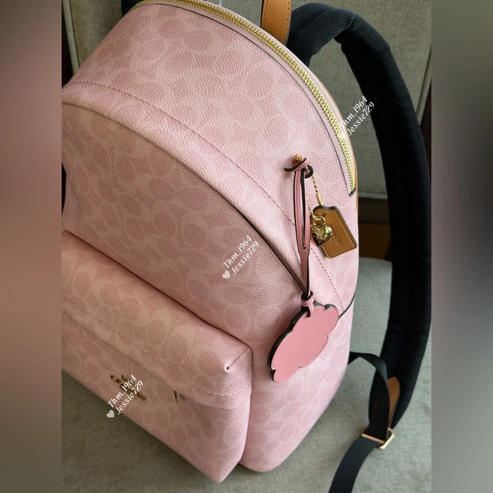 NWT！COACH Taylor Small Backpack In Signature With Charms（CEF46）fast shipping - Picture 4 of 14